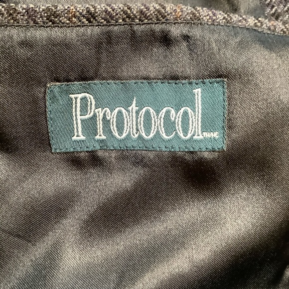 VINTAGE Blue Wool Menswear Oversized Houndstooth Blazer - Picture 7 of 16